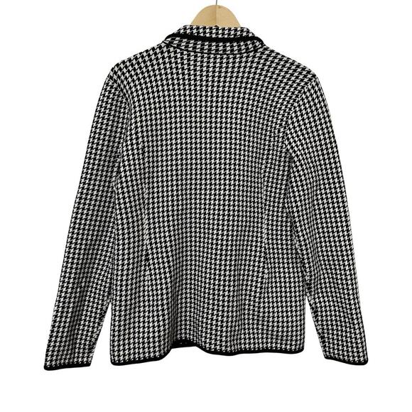 Lauren Ralph Lauren Womens Houndstooth Cotton Knit Blazer Size L Preppy Academia - Picture 2 of 8